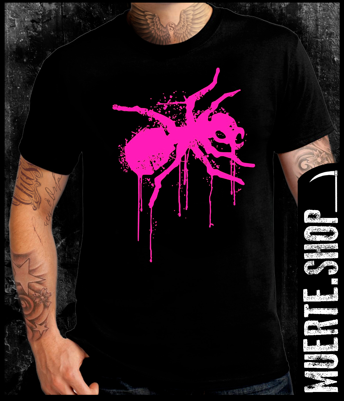 Черна тениска THE PRODIGY PINK ANT